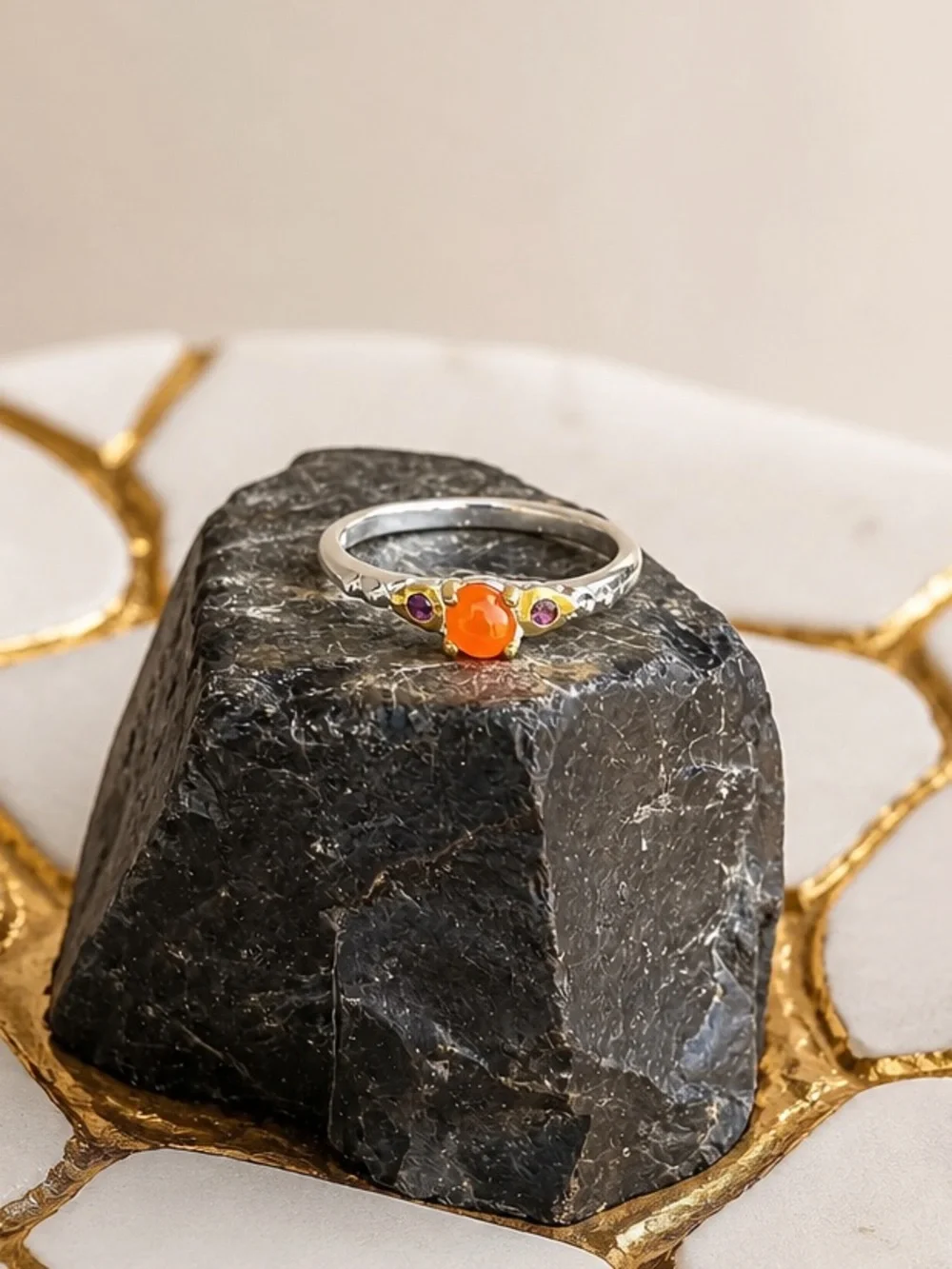 NEW! Carnelian & Garnet Ring